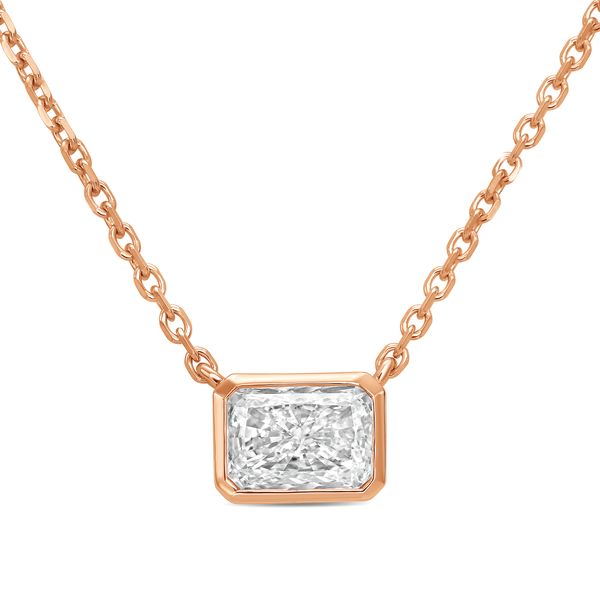 Lab-Grown Radiant Cut Diamond Bezel Pendant