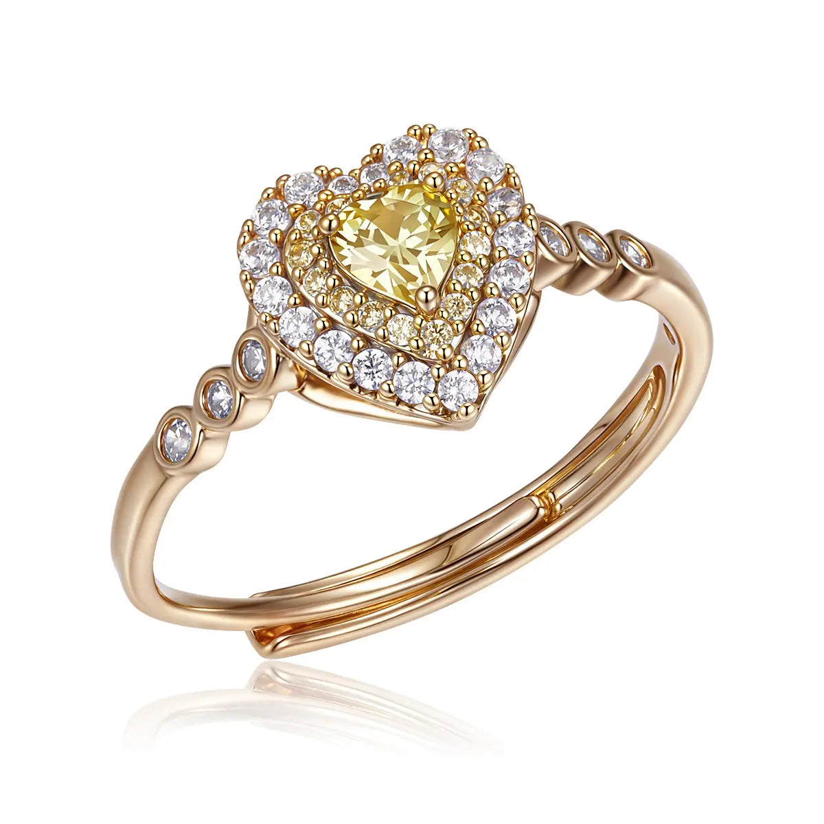Sunny Heart Halo Ring