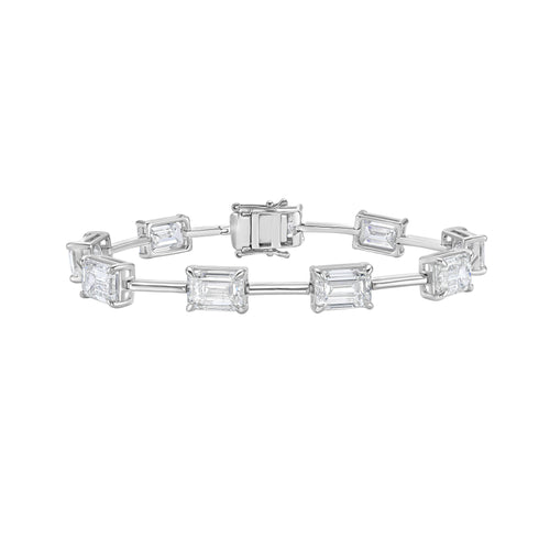 Lab-Grown Emerald-Cut Diamond Station Bracelet, 14k Gold