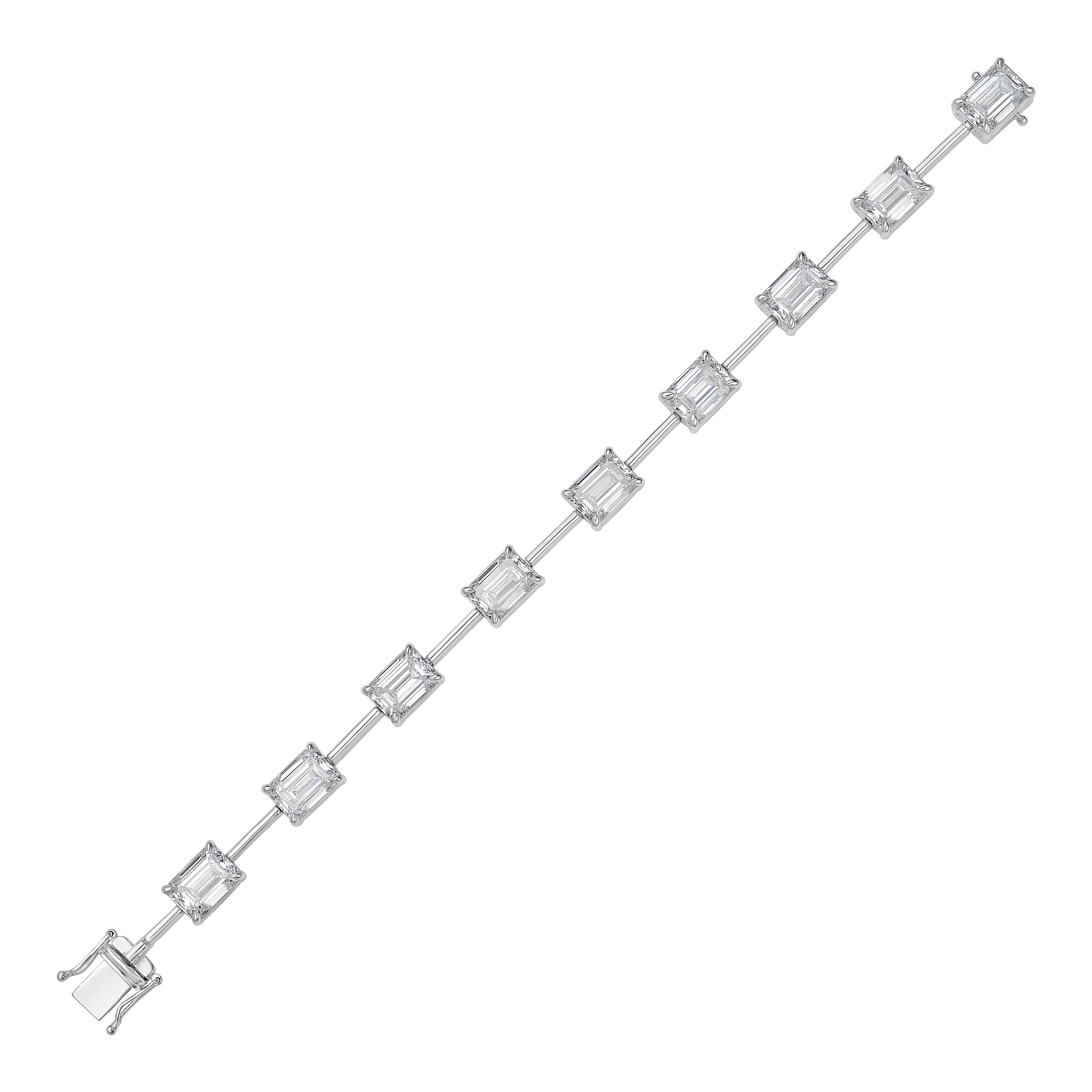 Lab-Grown Emerald-Cut Diamond Station Bracelet, 14k Gold