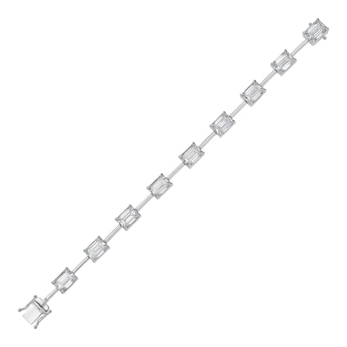 Lab-Grown Emerald-Cut Diamond Station Bracelet, 14k Gold