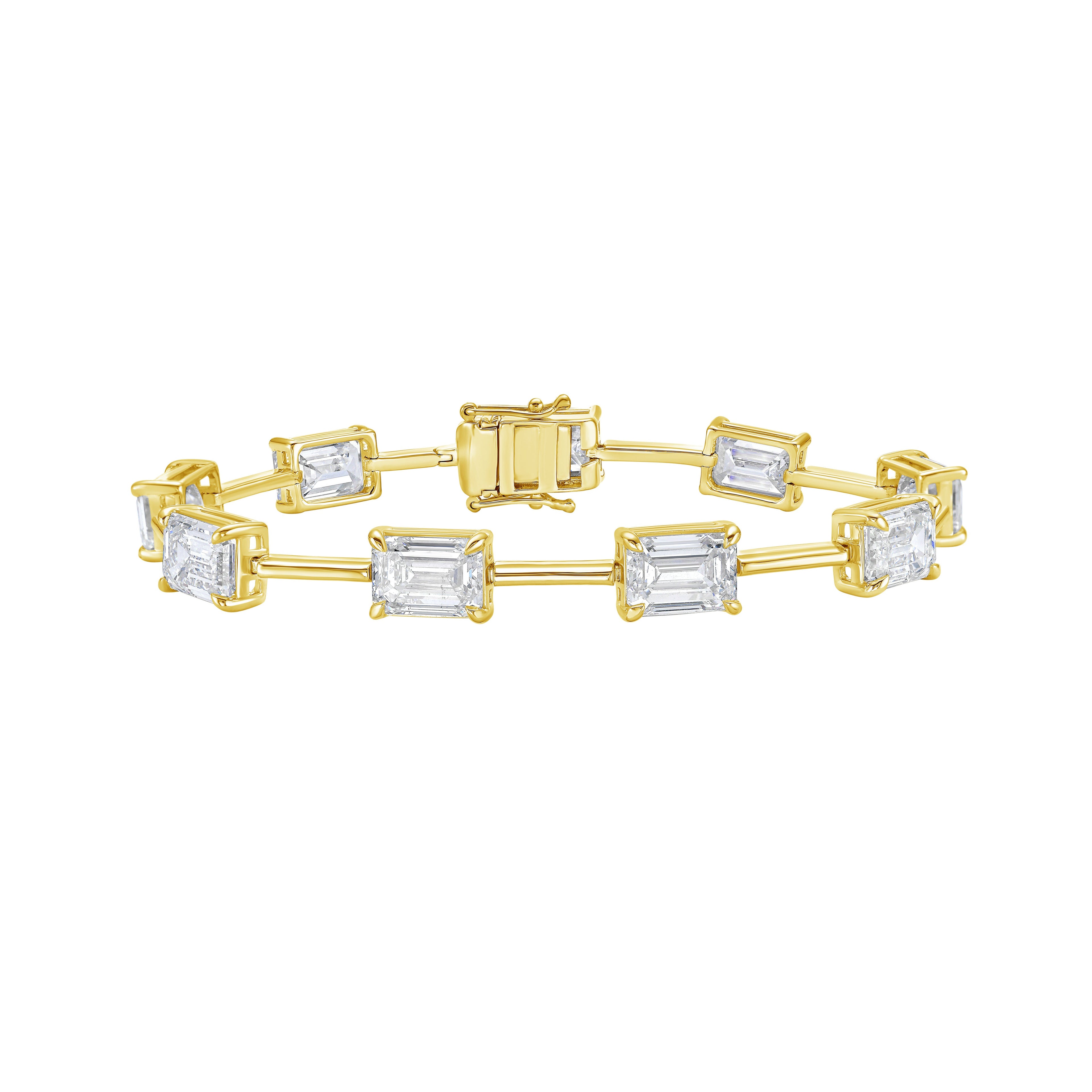 Lab-Grown Emerald-Cut Diamond Station Bracelet, 14k Gold