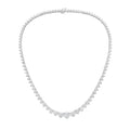 Lab-Grown Graduated 3 Prong Tennis Necklace, 14K Gold