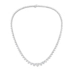 Lab-Grown Graduated 3 Prong Tennis Necklace, 14K Gold