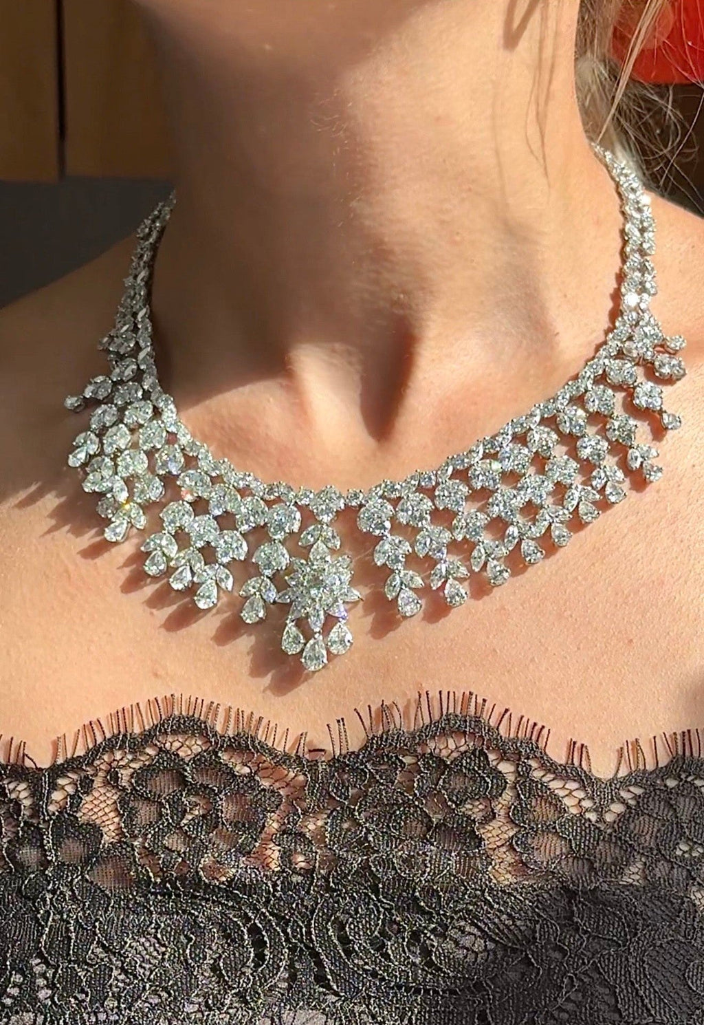 92cts Diamond Flower Necklace