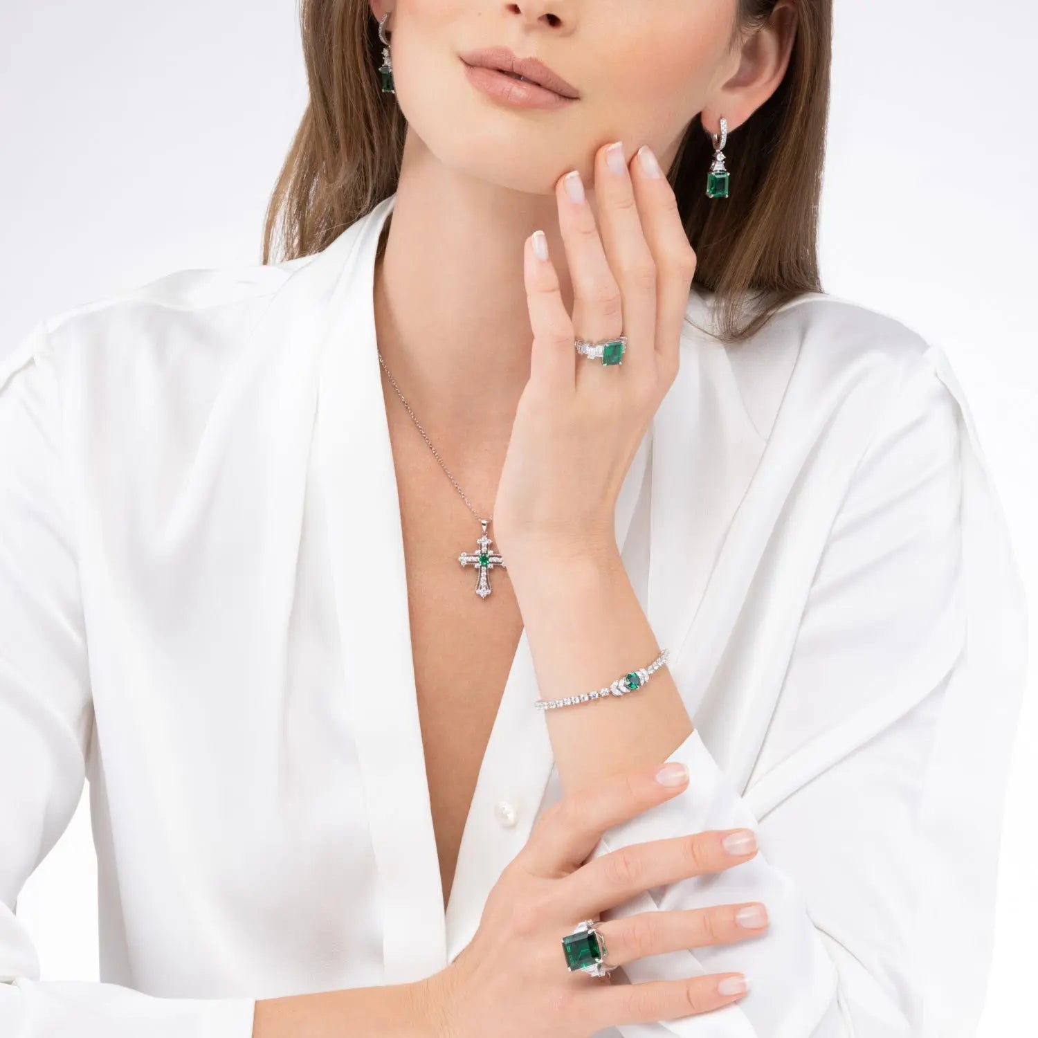 Tatyana Multi Gem Earrings Argyle Pink