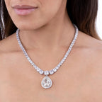 Tennis Necklace with Clasp for Pendant