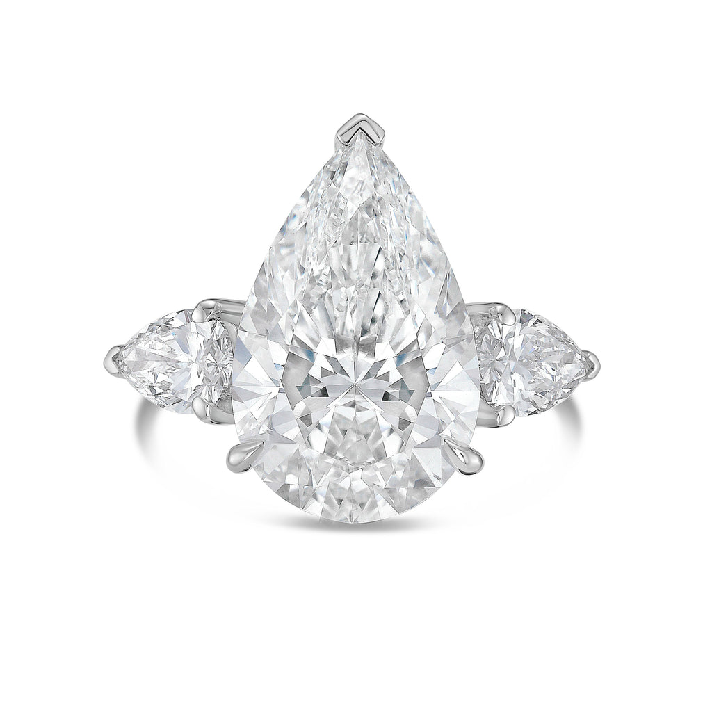 Lab-Grown Three Pear Diamond Ring