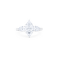 Lab-Grown Three Stone Marquise Diamond Engagement Ring, 18K Gold