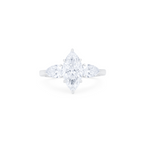 Lab-Grown Three Stone Marquise Diamond Engagement Ring, 18K Gold
