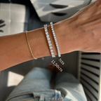 Lab-Grown Round Diamond Tennis Bracelet, 4-Prong, 14K Gold