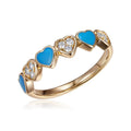 Turquoise Heart Band Ring