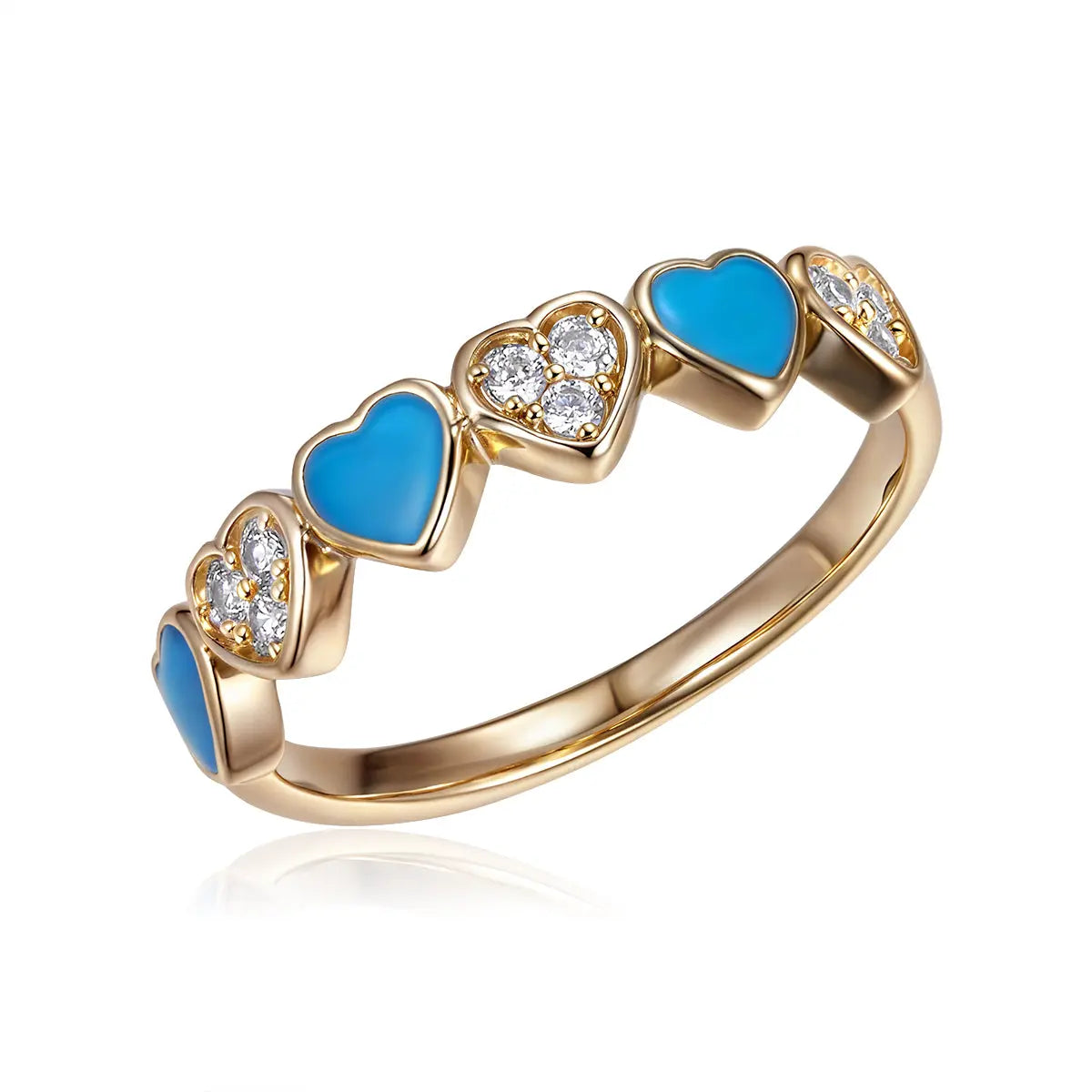 Turquoise Heart Band Ring