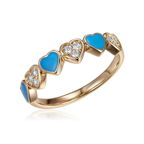 Turquoise Heart Band Ring