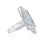 Paraiba Pendant & Double Halo Diamond Ring