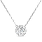 Lab-Grown Round Diamond Bezel Pendant