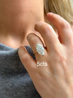 Lab-Grown Marquise Diamond Solitaire Ring, 18K Gold