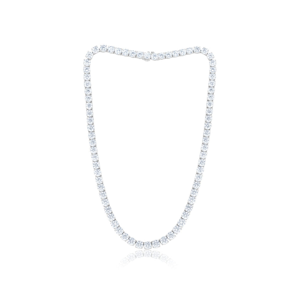 41ct Natural Diamond Tennis Necklace, 18k White Gold