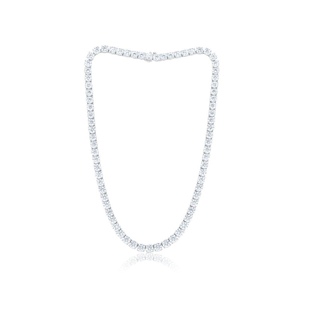 41ct Natural Diamond Tennis Necklace, 18k White Gold