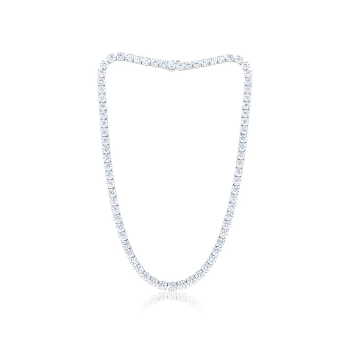 41ct Natural Diamond Tennis Necklace, 18k White Gold