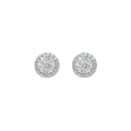 Lab-Grown Round Diamond Halo Earrings, 14K Gold