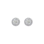 Lab-Grown Round Diamond Halo Earrings, 14K Gold