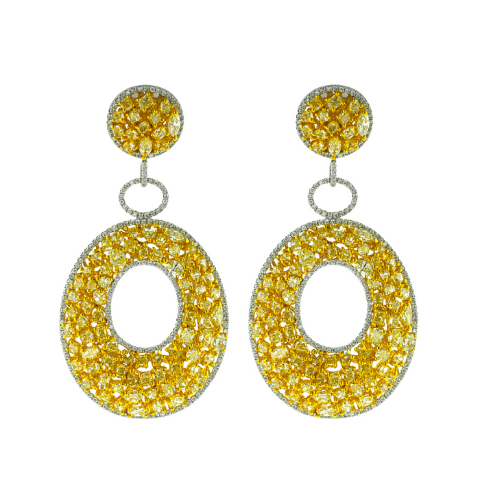 Openwork Diamond Drop Earring