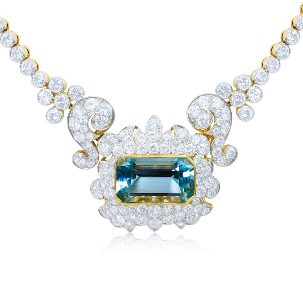 Aquamarine Diamond Necklace