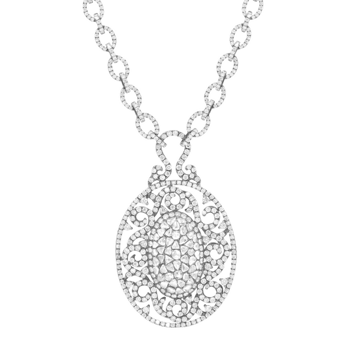 12cts Rose Cut Diamond Necklace