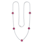 Ruby And Diamond Flower Necklace