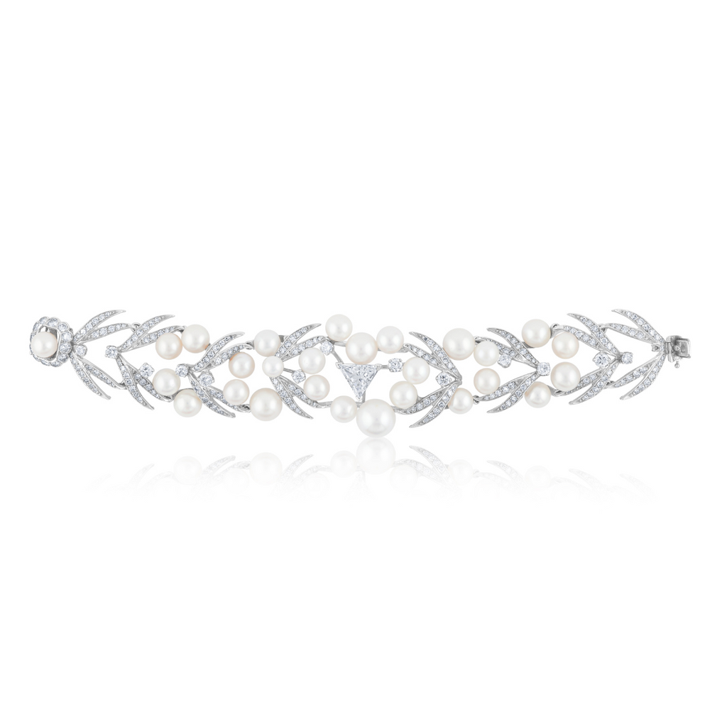 Art Deco Diamond And Pearl Bracelet