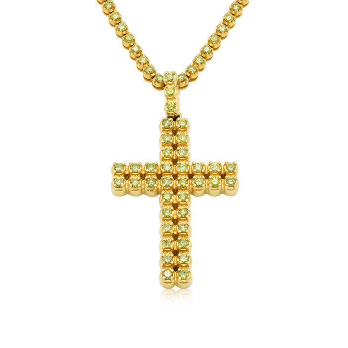 Yellow Diamond Cross Pendant