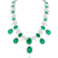 Emerald Halo Diamond Necklace