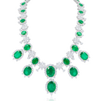 Emerald Halo Diamond Necklace