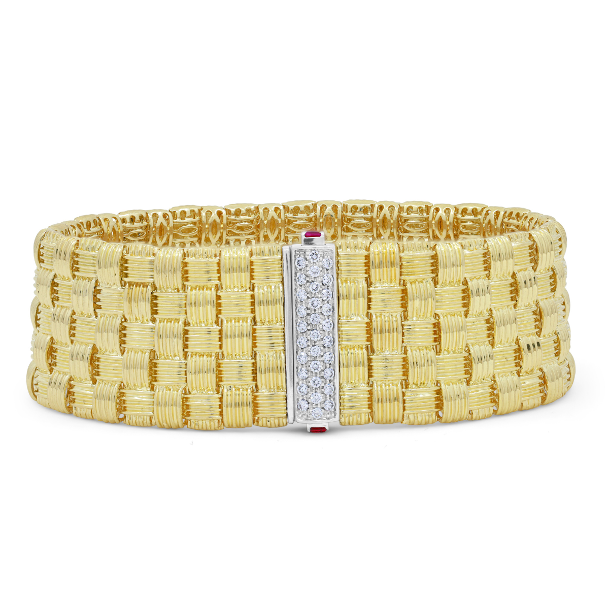 Basket-Set Diamond and Ruby Bracelet