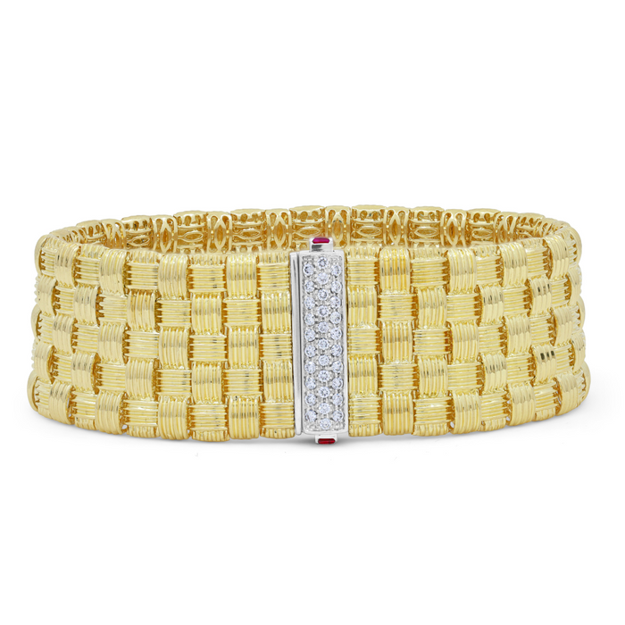 Basket-Set Diamond and Ruby Bracelet
