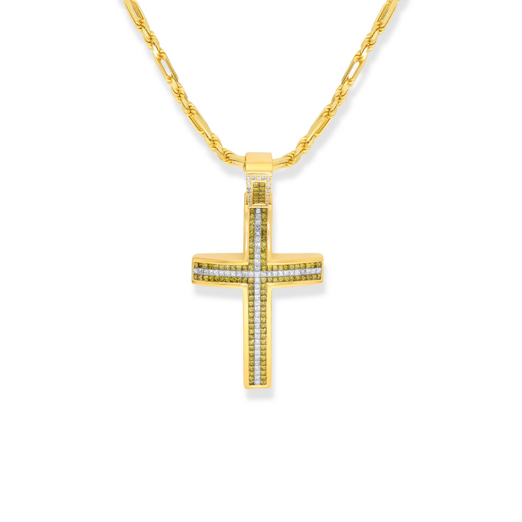 Yellow Diamond Cross Pendant