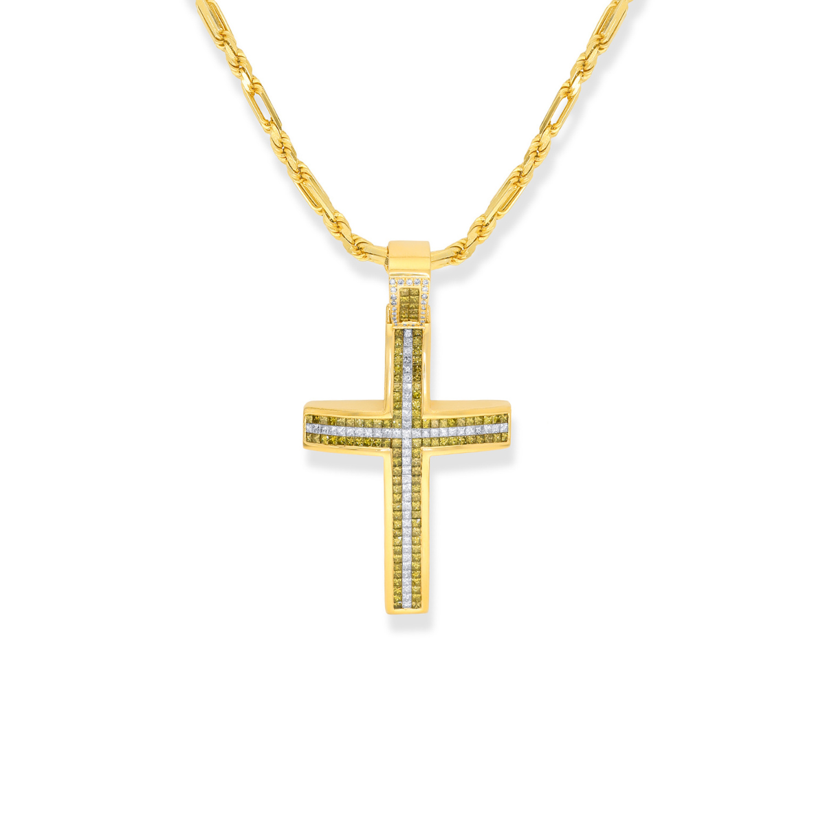 Yellow Diamond Cross Pendant