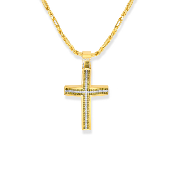 Yellow Diamond Cross Pendant