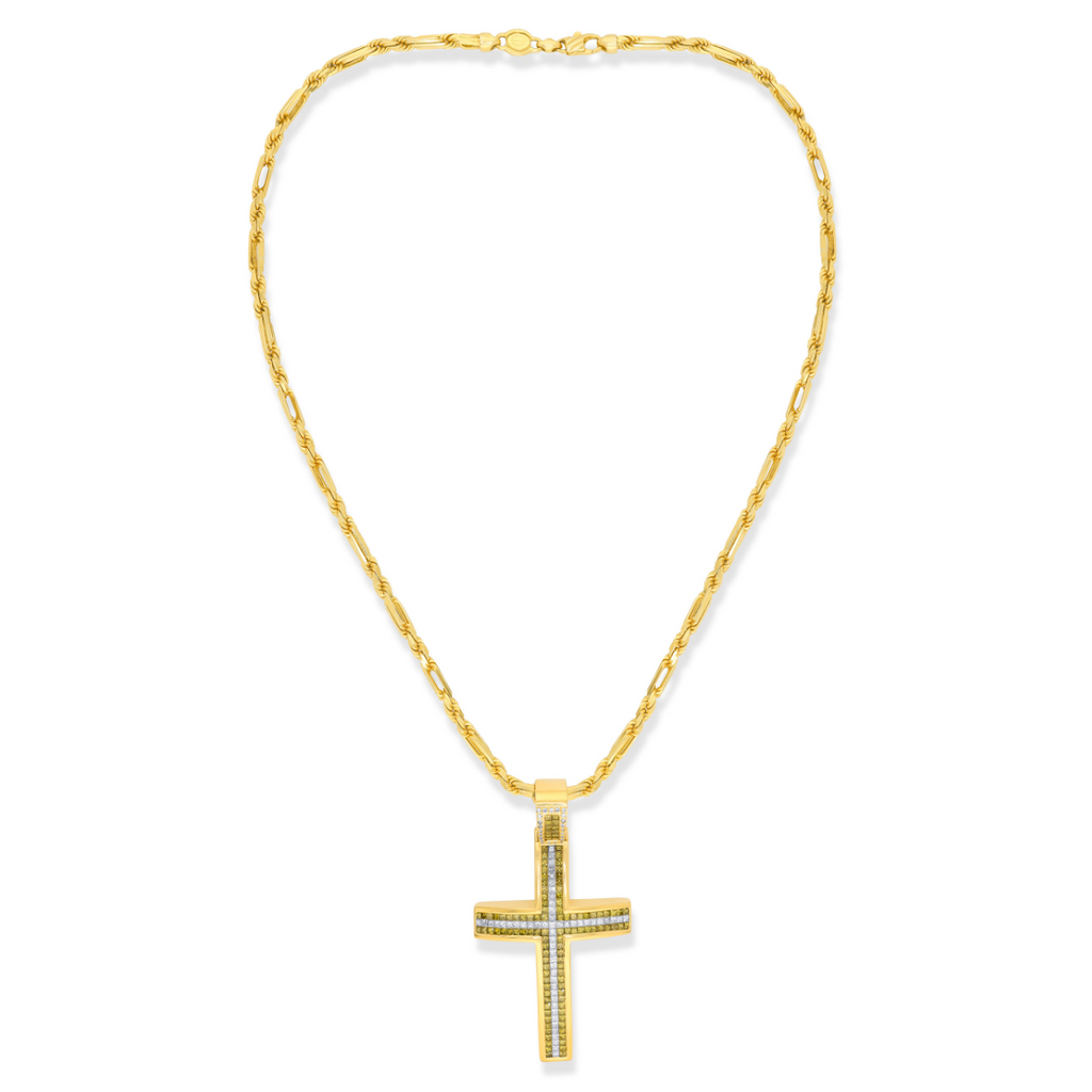 Yellow Diamond Cross Pendant