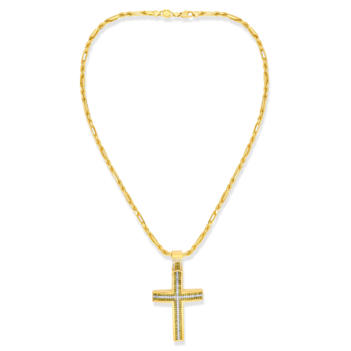 Yellow Diamond Cross Pendant