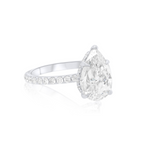 Pear Shaped Diamond Ring With Hidden Halo