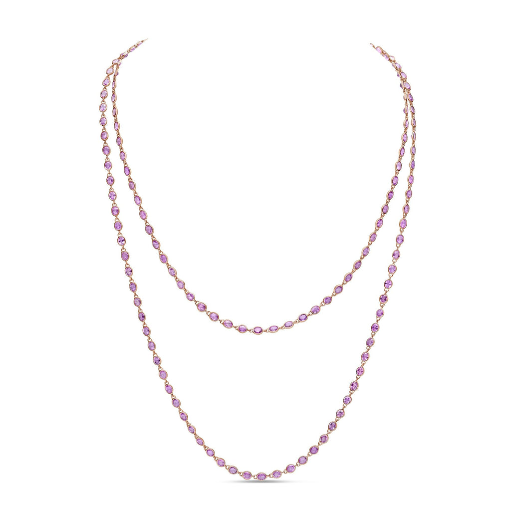 Oval Pink Sapphire Necklace