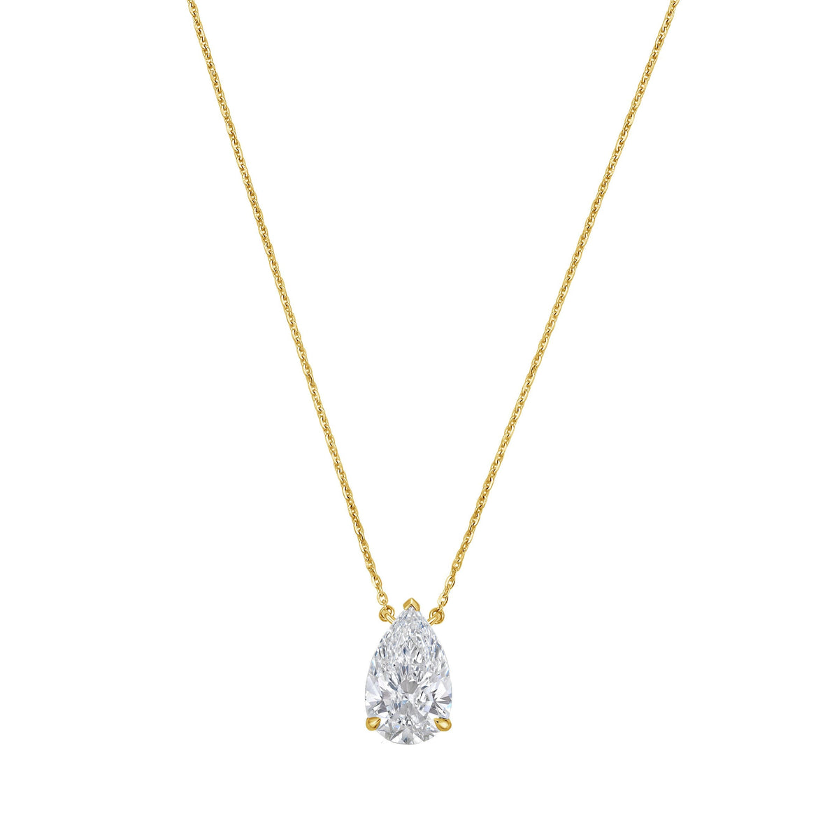 Lab-Grown Pear Diamond Solitaire Pendant