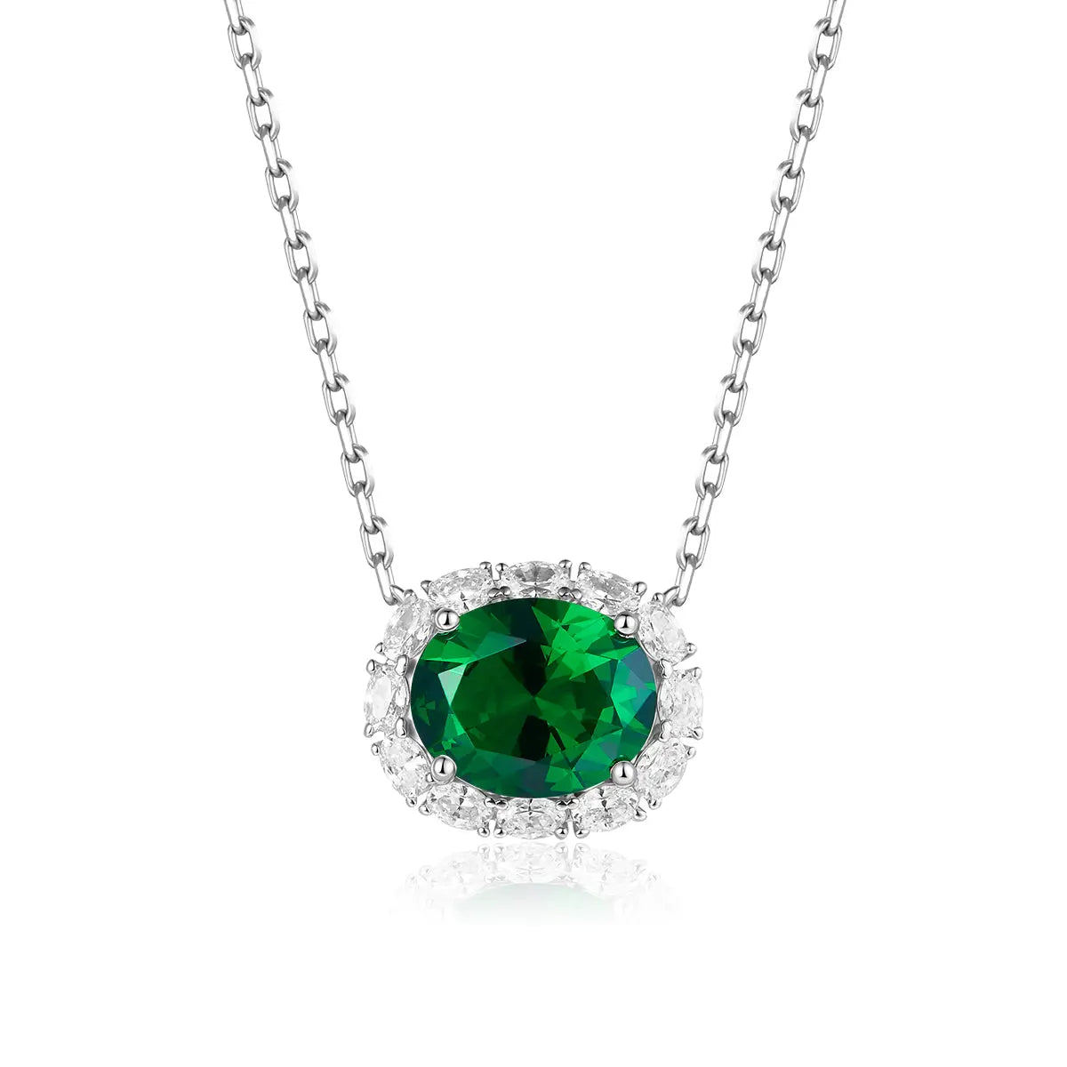 Verona Emerald Halo Necklace