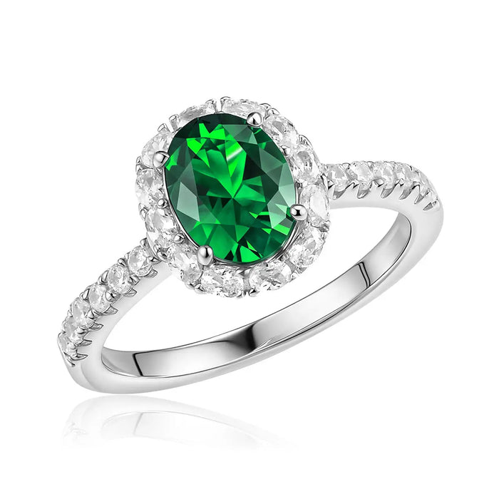 Verona Emerald Halo Ring