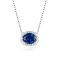 Verona Sapphire Halo Necklace
