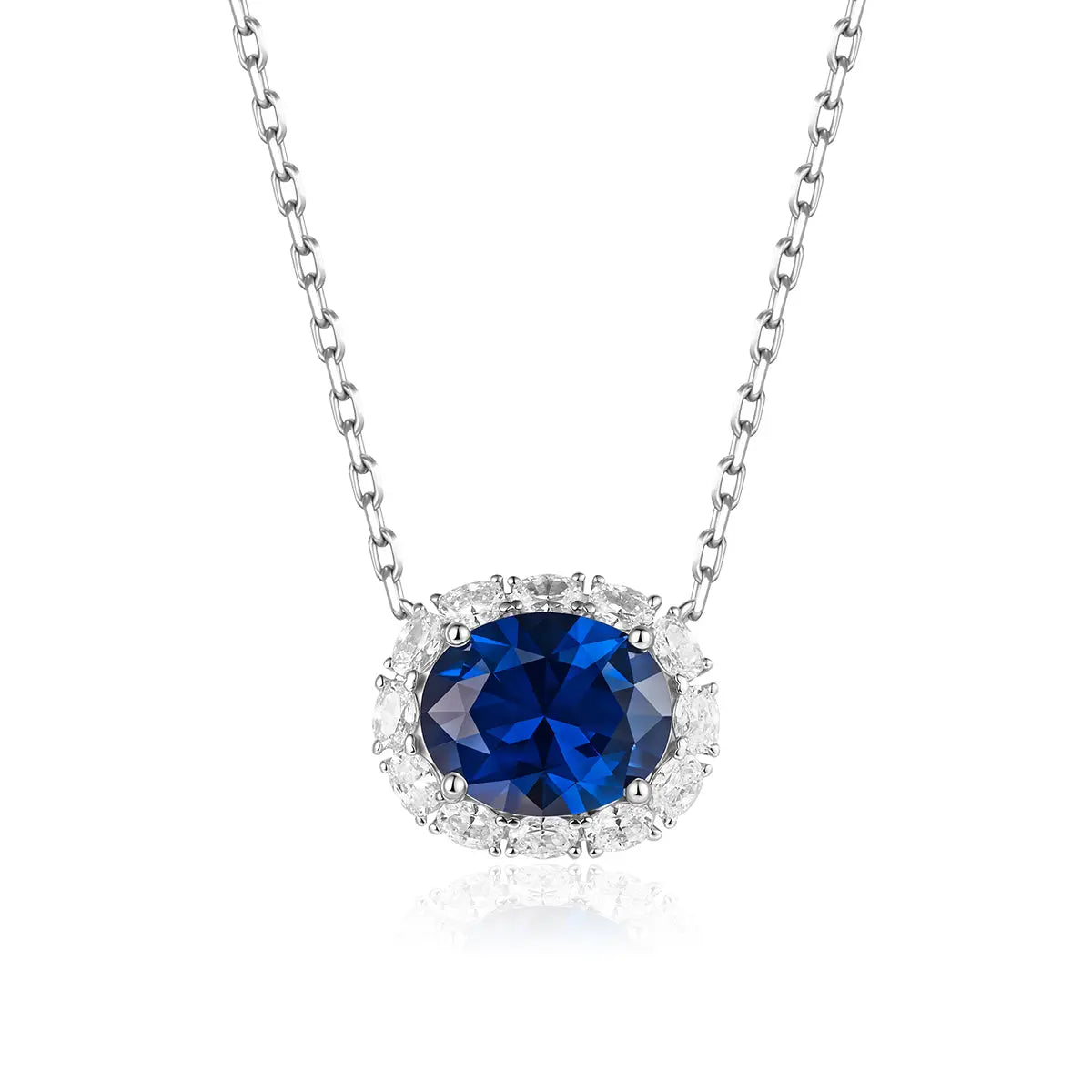 Verona Sapphire Halo Necklace