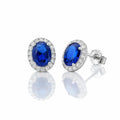Verona Sapphire Halo Stud Earrings