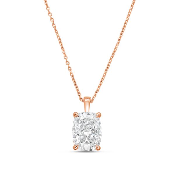 Lab Grown Cushion Diamond North South Pendant